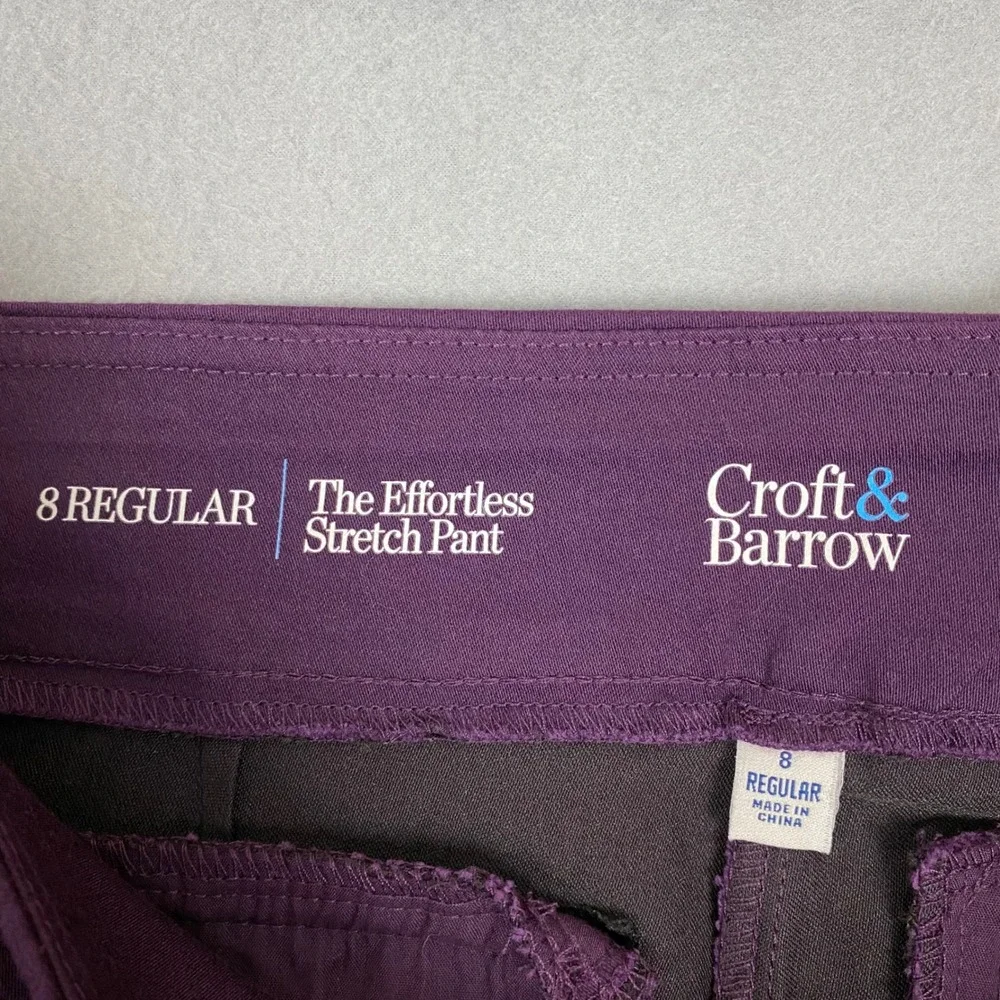Croft & Barrow Effortless Stretch Mid Rise Bootcut Pants Womens 8 Purple NWT - Picture 6 of 12